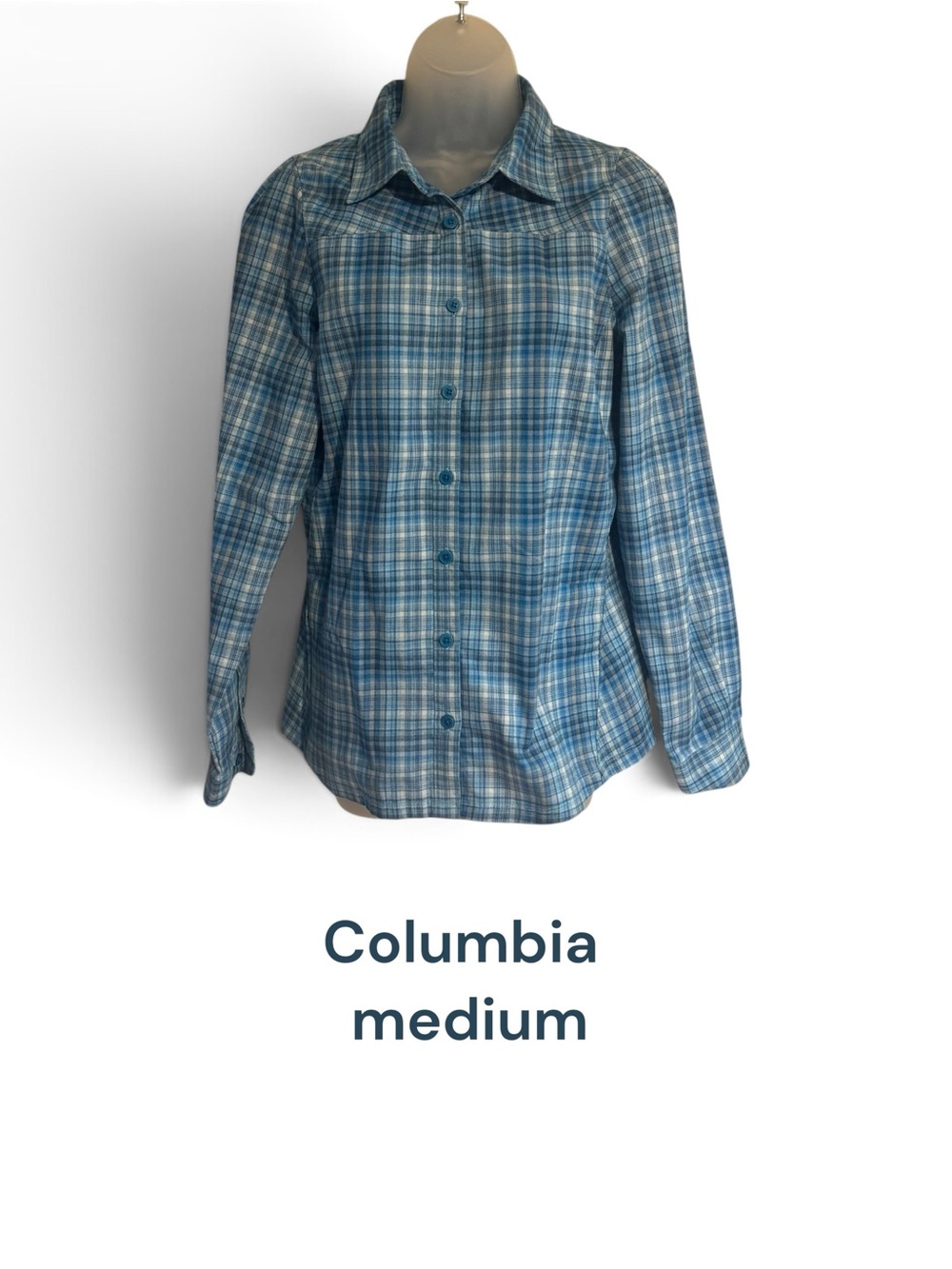 Columbia Women's Blue Plaid Button-Down Shirt
